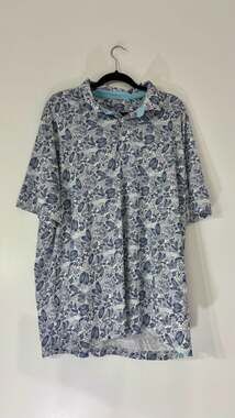 Puma MATTR Seaplanes Golf Polo Shirt Blue/White XXL